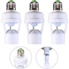 Kit 3 Sensor de Presença com Fotocélula para Soquete E27 110V/220V