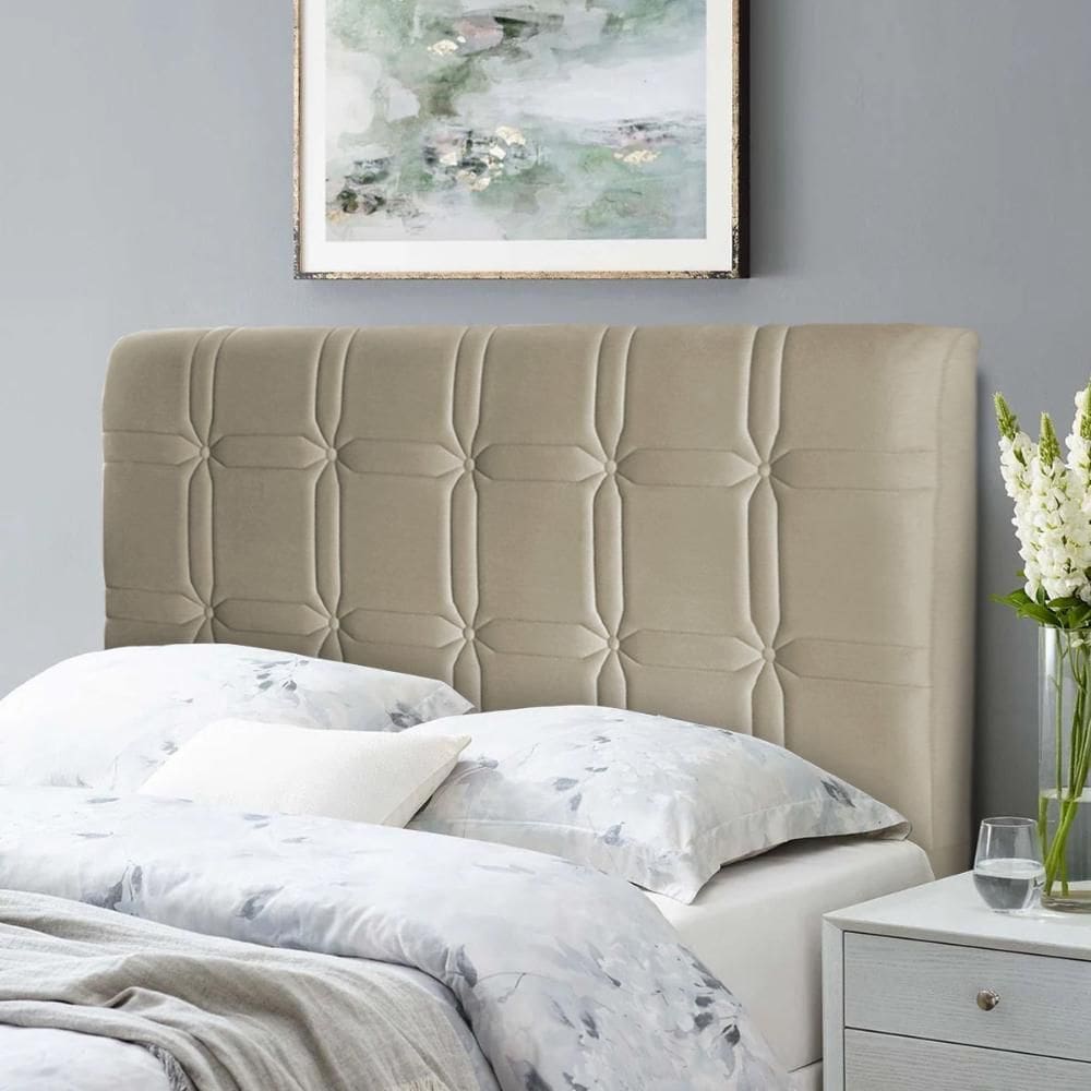 Cabeceira Cama Box Queen 160cm Suede Velut Bege - King House