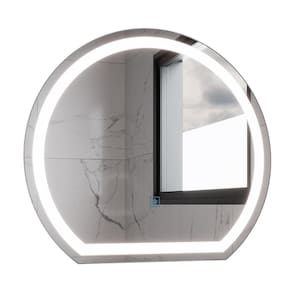 Espelho Redondo com LED 45x50cm Touch Bivolt Moderno