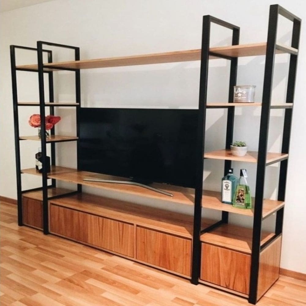 Estante Aço/Mdf Estilo Industrial Mobbili Es-01