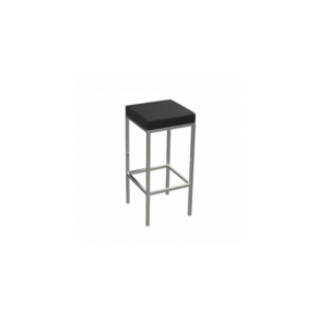Banqueta Cozinha Cromada Quadrada Berlim Baixa 50cm Flape