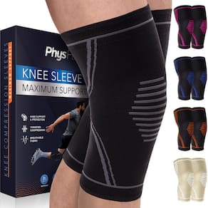 Mangas de compressão de joelho PhysFlex, pacote com 2 unidades, para alívio da dor