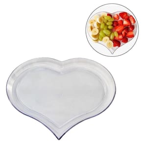 Bandeja De Acrílico Coração Transparente 23cm X 20cm X 1,5cm
