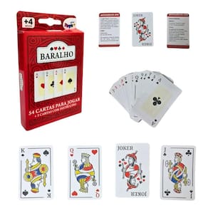 Mini Baralho 54 Cartas 8 Cm X 5 Cm - 01 Unidade