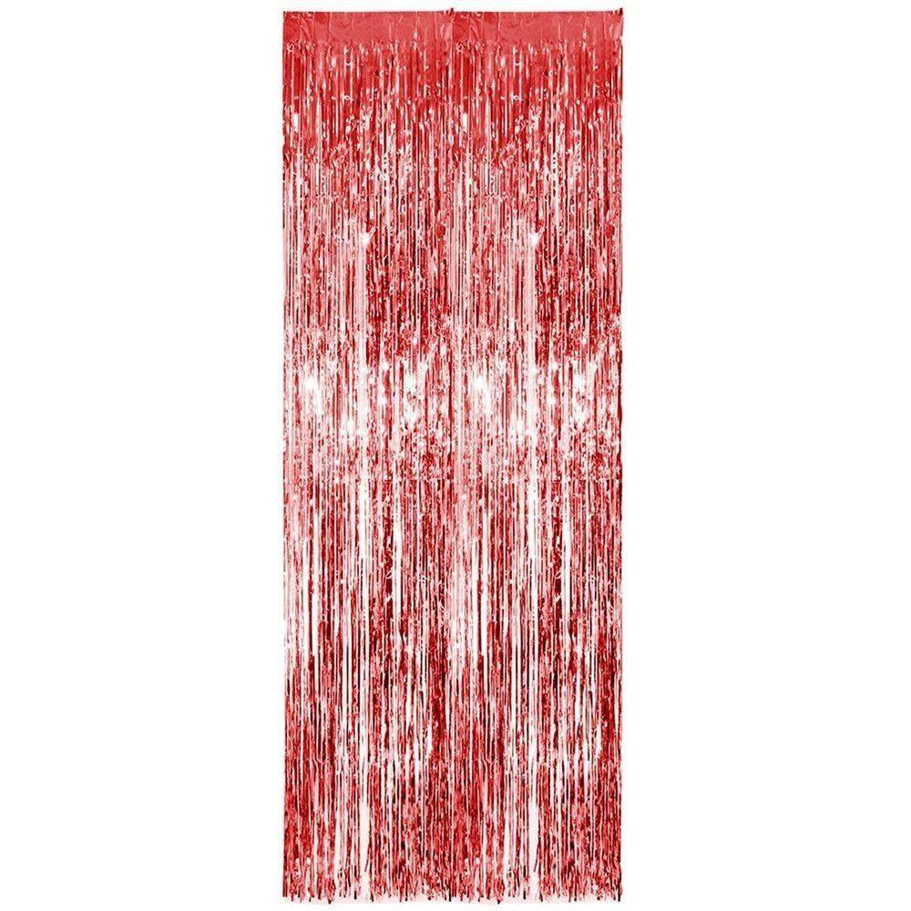 Cortina Fitas Metalizadas Vermelha - 1x2 Metros
