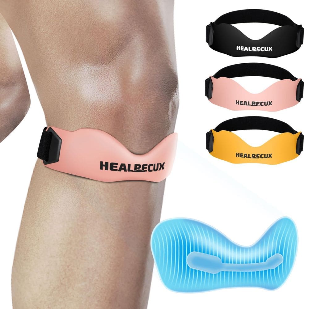 Alça de suporte do tendão patelar Healrecux Silicone Rosa