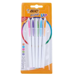 Caneta Esferográfica Ponta Média 1.2mm Cristal Up Bic Laranja Azul Verde Roxa e Rosa