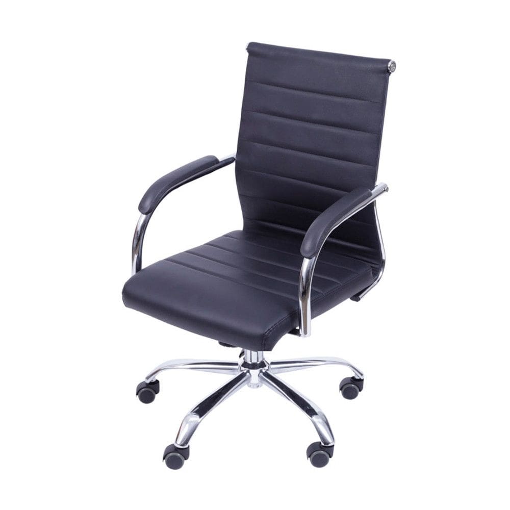 Cadeira OR-3322 com Rodízio e Base Cromada em PU OR Design