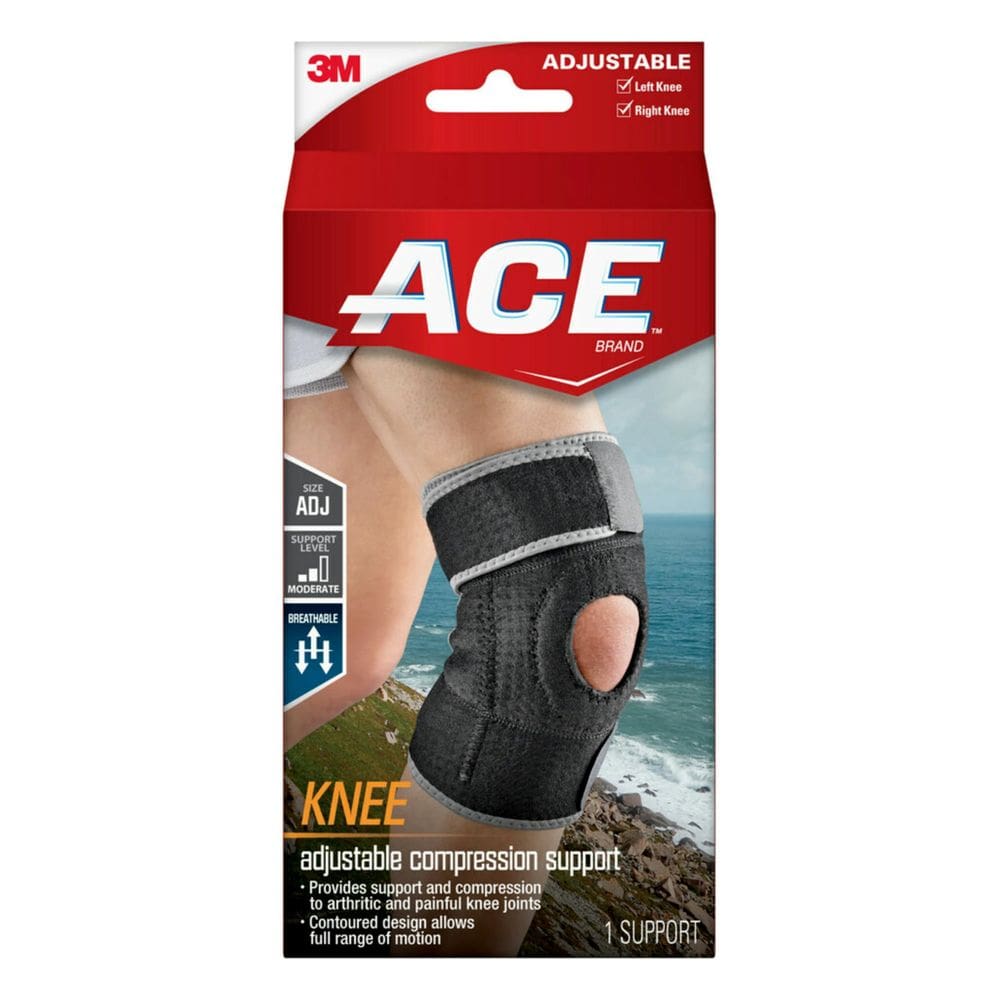 Suporte de joelho, marca ACE, compressão ajustável, suporte moderado