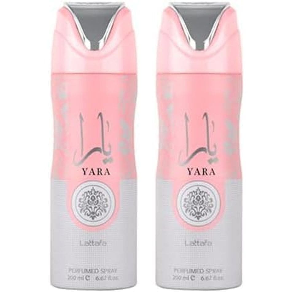 Spray desodorante perfumado Lattafa Yara Unissex 200 ml (pacote com 2)