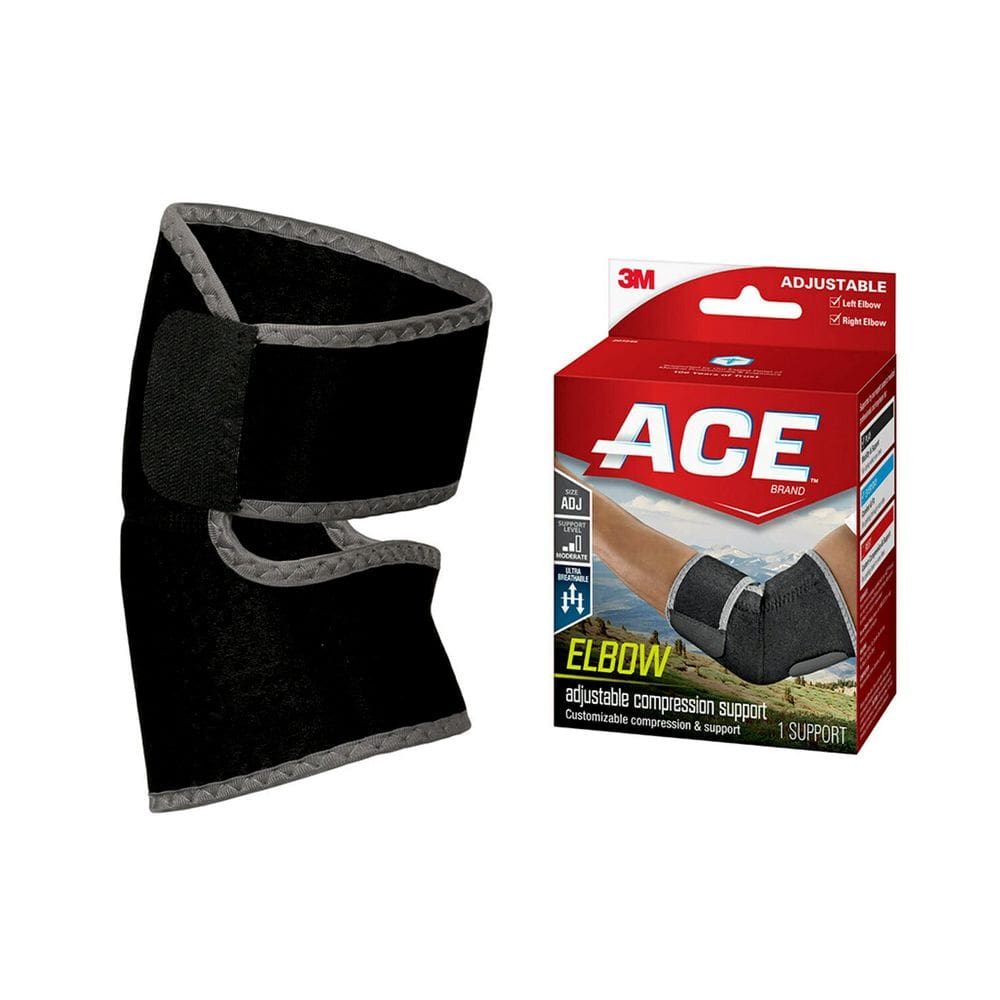 Suporte de cotovelo de compressão, marca ACE, ajustável, moderado