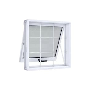 Janela Maxim-ar Em Aço Com Grade Quadriculada 50x50 R120 Evidence - Branco