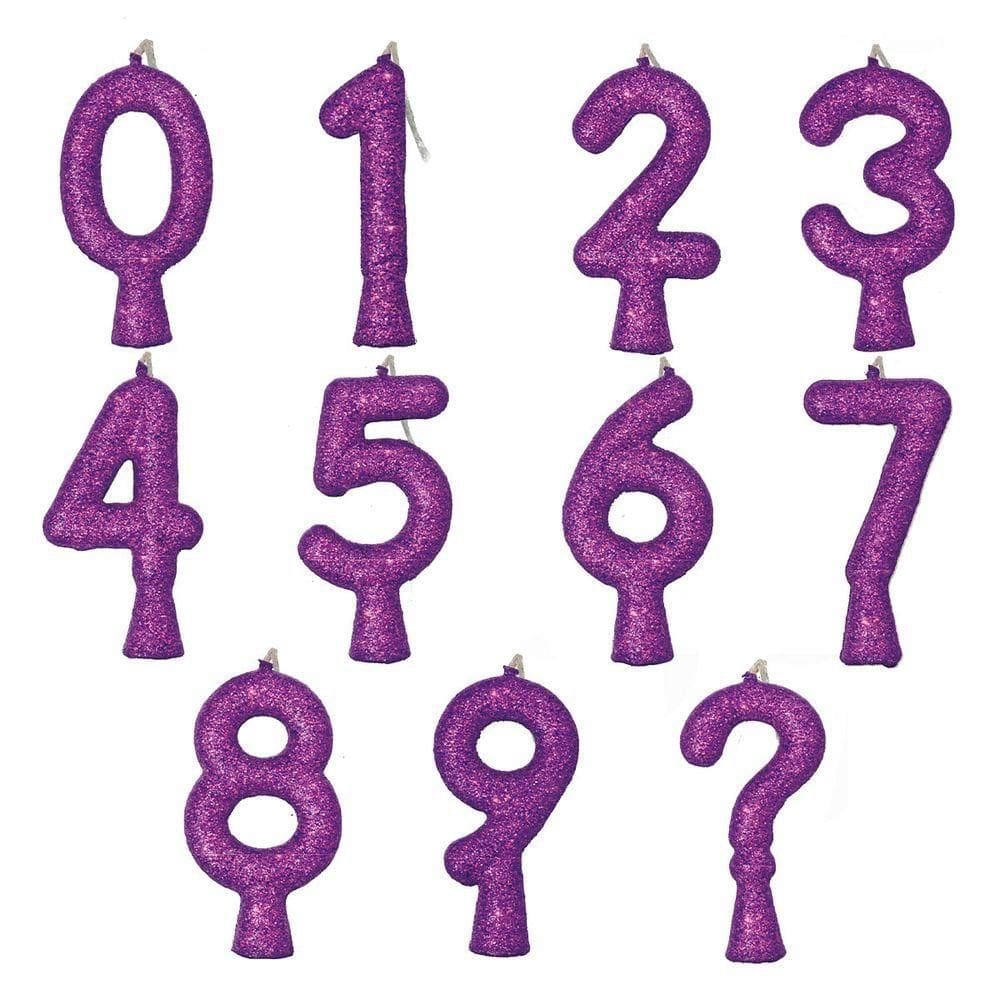 Vela De Aniversário Puro Glitter Roxa Modelo 8
