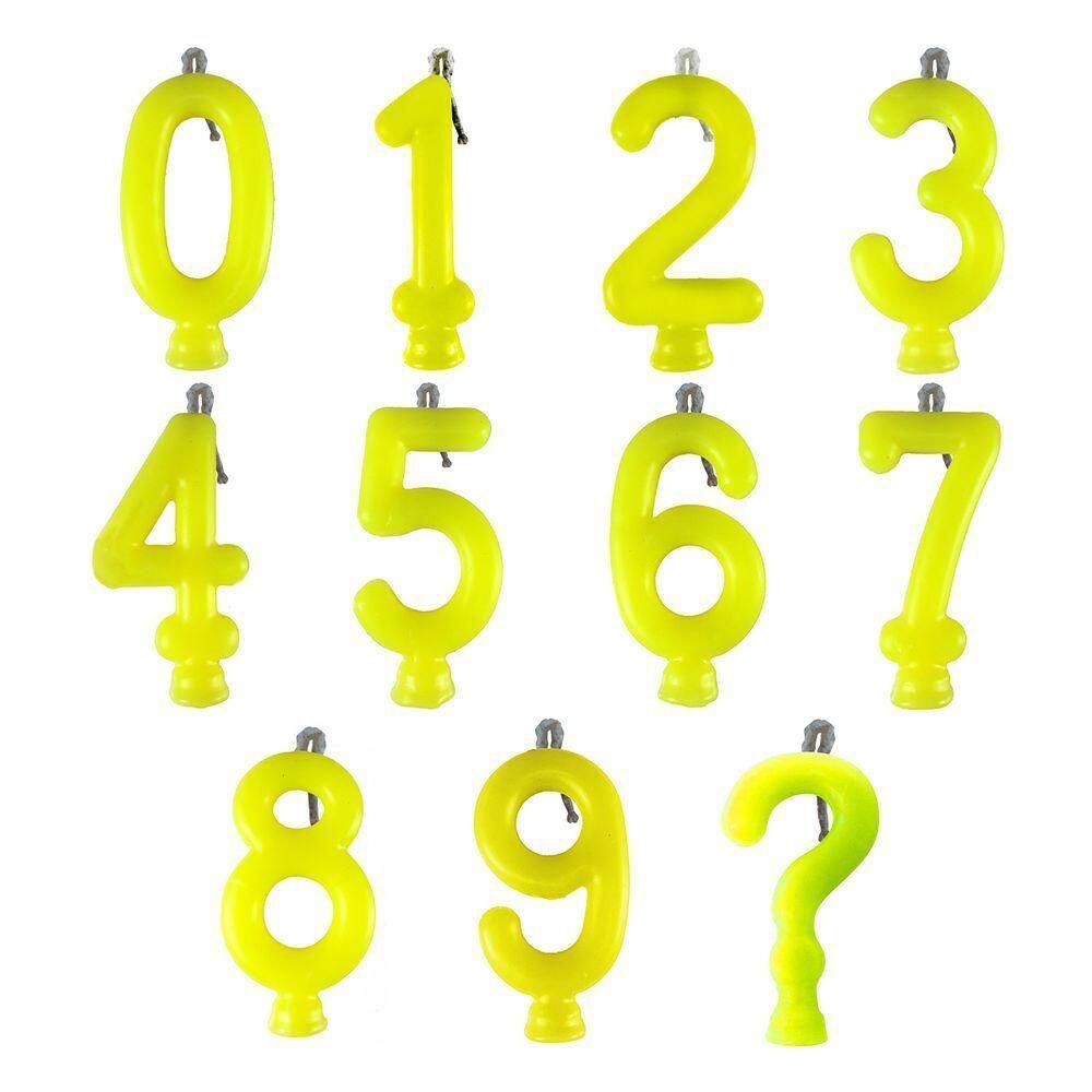 Vela De Aniversário Neon Amarela Modelo 4