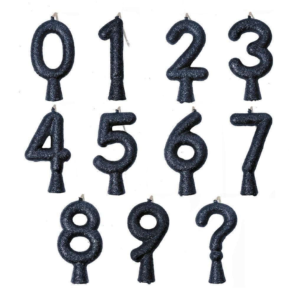 Vela De Aniversário Puro Glitter Preta Modelo 8