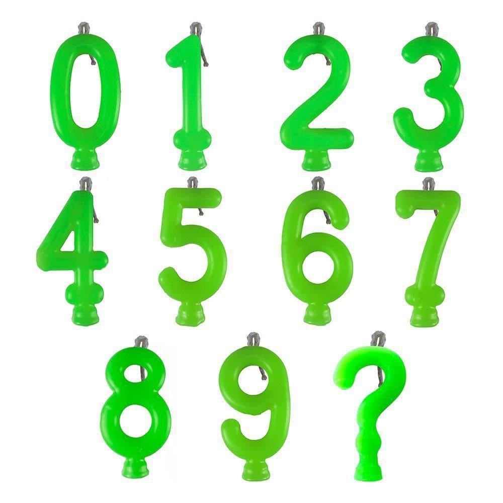 Vela De Aniversário Neon Verde Modelo 7