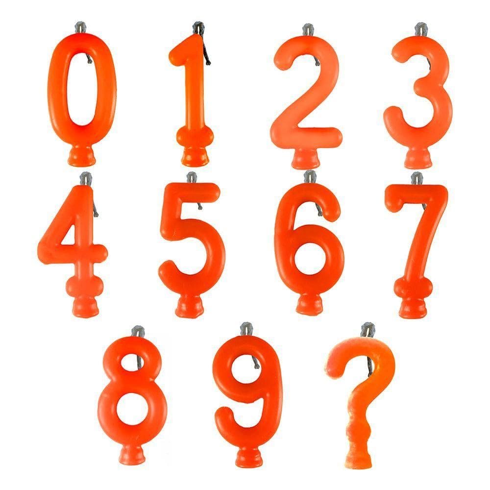 Vela De Aniversário Neon Laranja Modelo 6