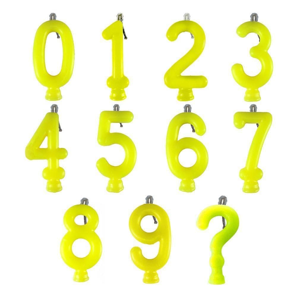 Vela De Aniversário Neon Amarela Modelo 2