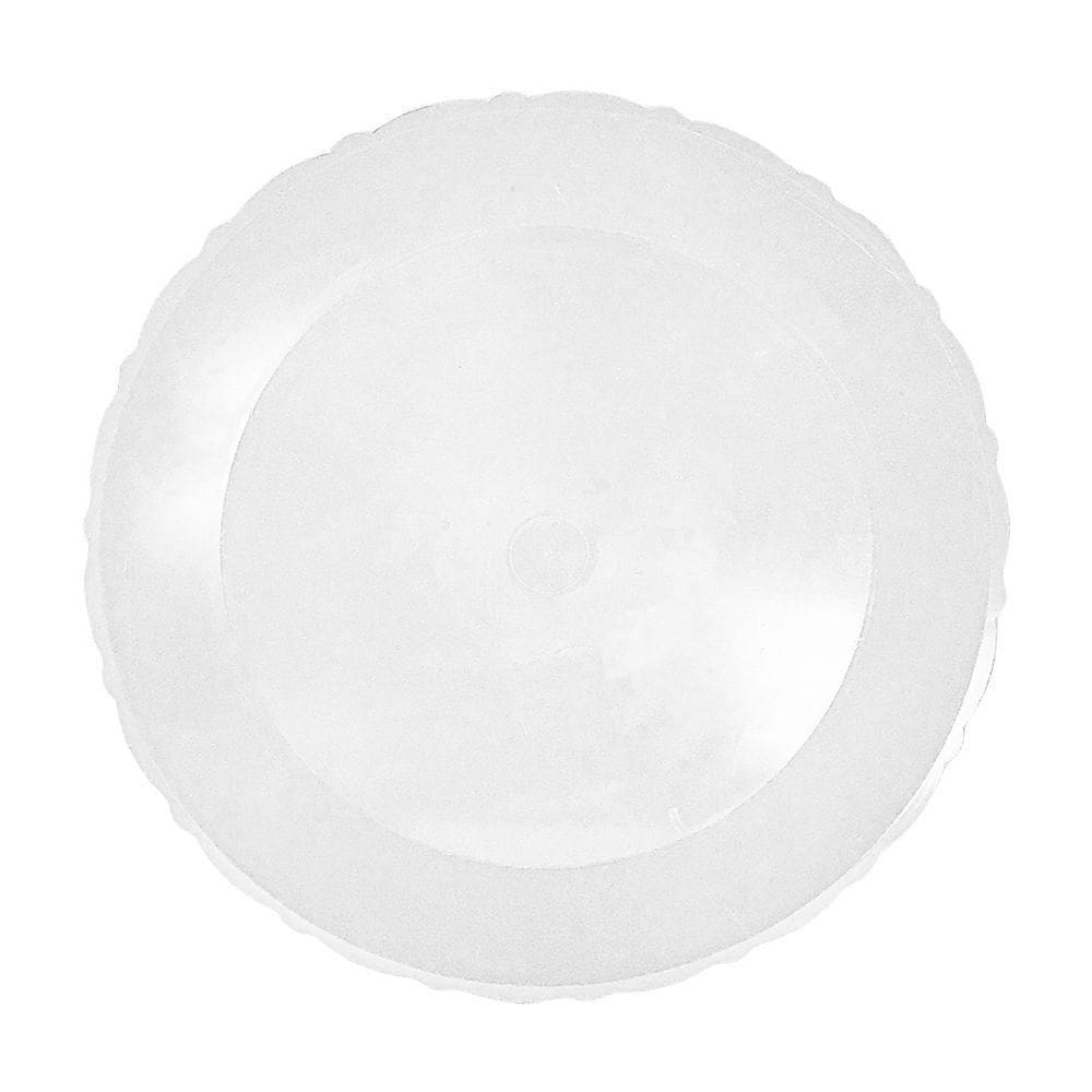 Bandeja Redonda Branca Com Borda Rendada - 27cm