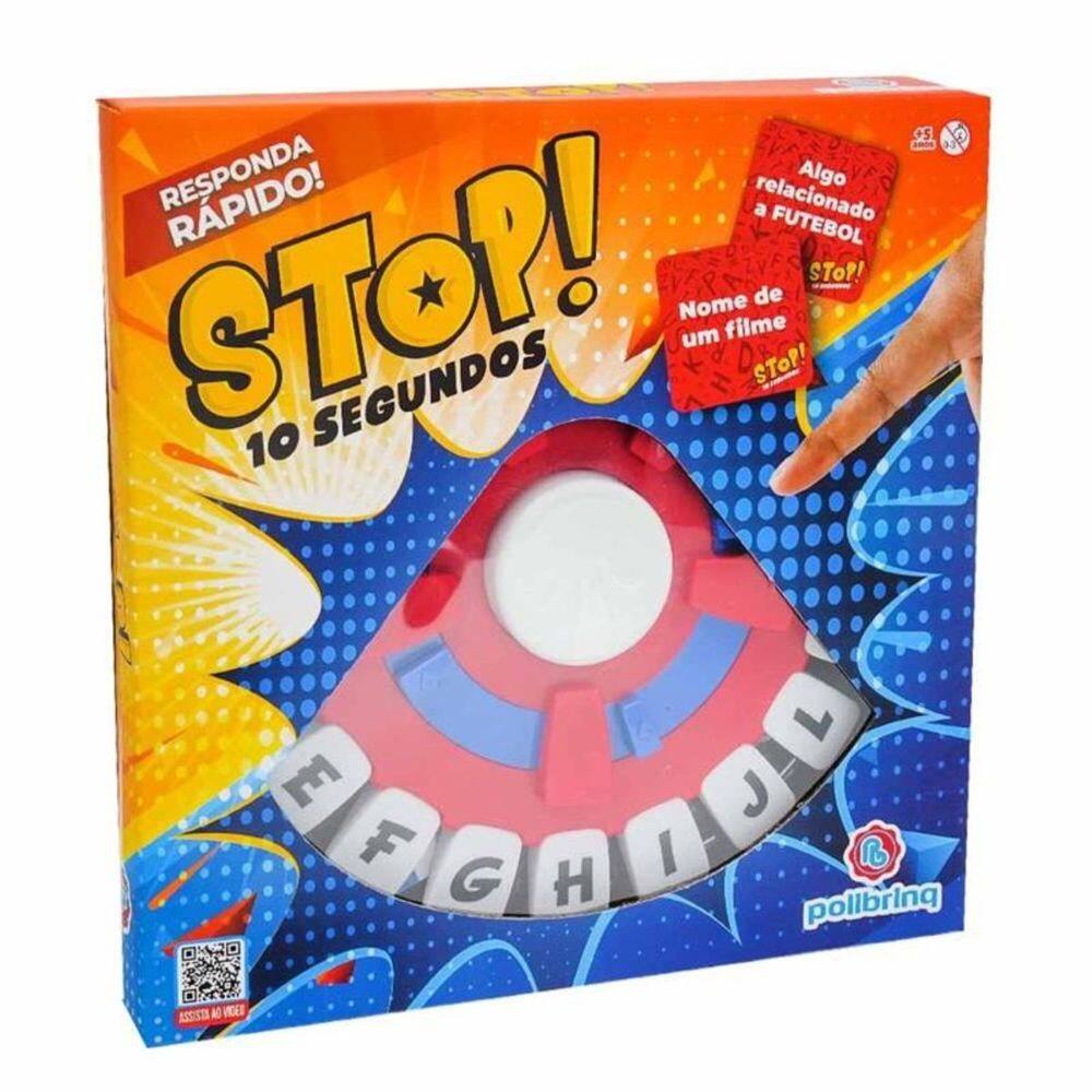 Brinquedo Jogo de Tabuleiro Stop 10 Segundos Portátil 2 a 8 Jogadores Polibrinq