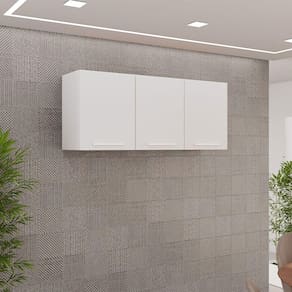Armário Aéreo Triplo New Valência 120cm Salleto Branco