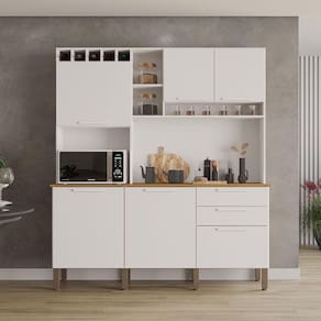 Armário De Cozinha New Topázio 6 Portas Salleto Branco