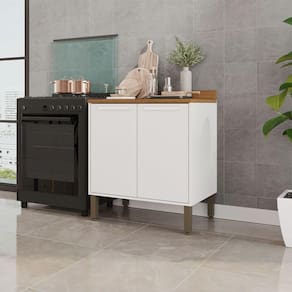 Balcão Cozinha Flórida 2 Portas 80cm Salleto Branco