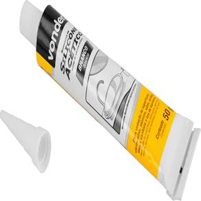 Borracha Silicone Acético Vonder 50g Para Reparo Manutenção Uso Geral Branco