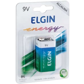 Pilha/Bateria 9V Alcalina 10blisters x 1unid. - Elgin