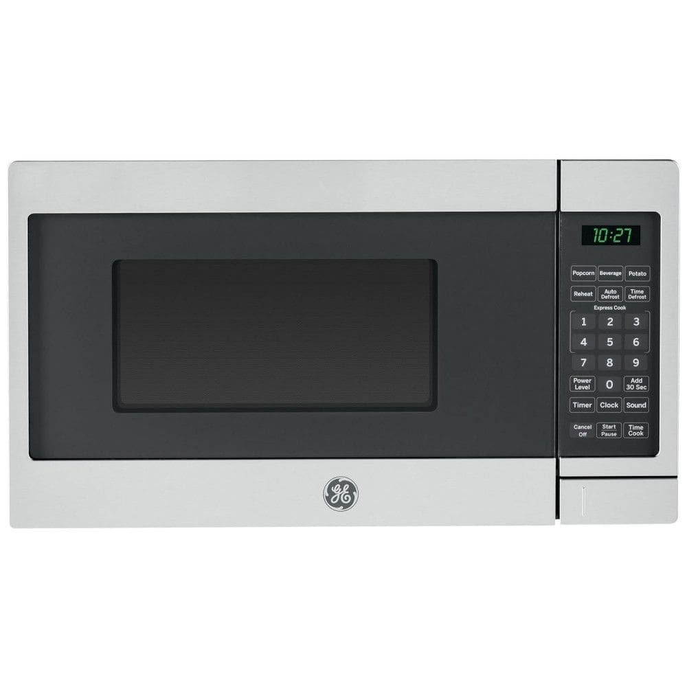 Micro Ondas de Bancada em Aço Inoxidável 19L com 6 Programas, 110V 700W, GE, Prata