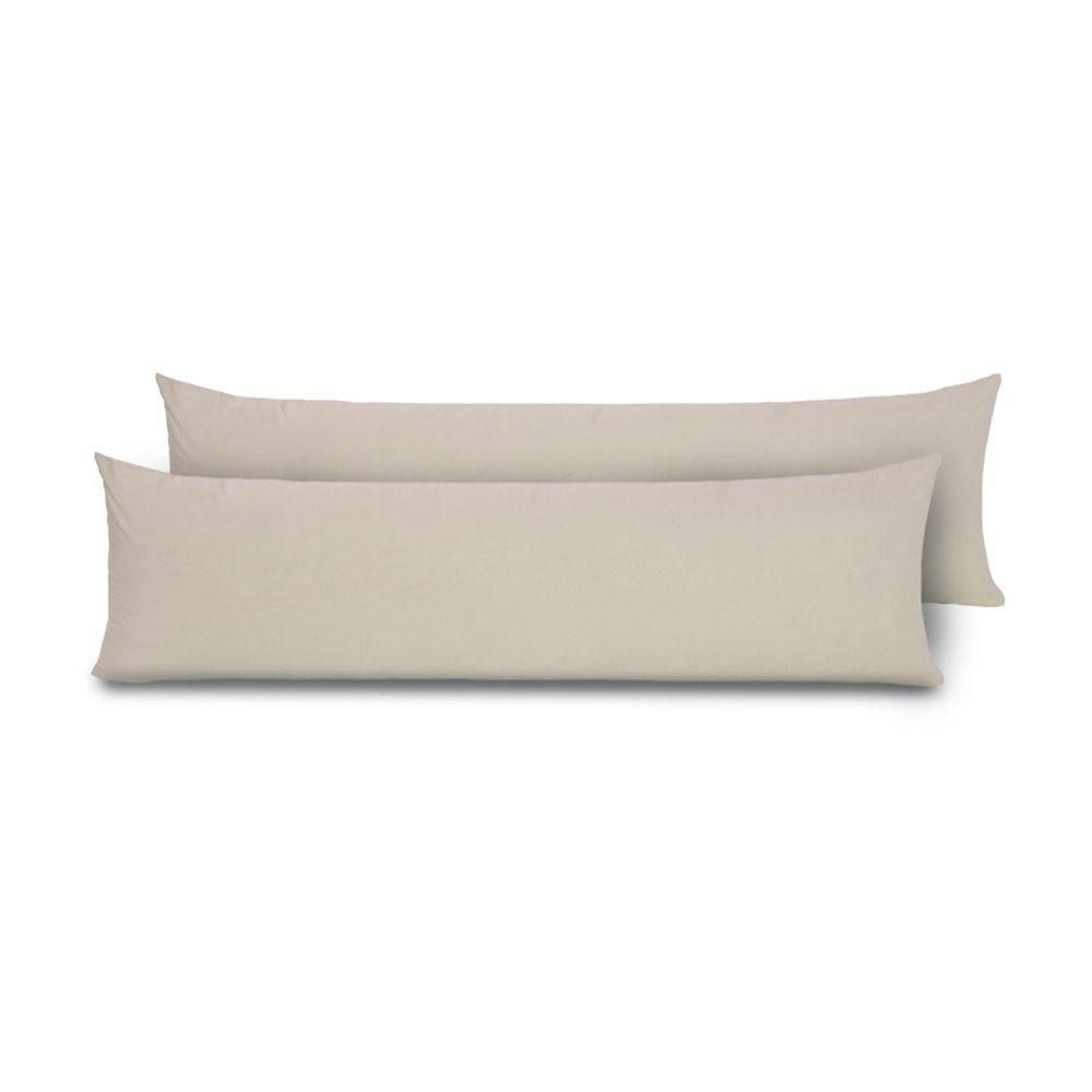 Kit 2 Fronhas Para Travesseiro De Corpo Slim 1,50cm X 50cm - Bege