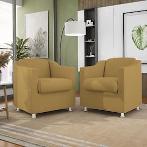 Kit 2 Poltronas Decorativas Tilla Suede