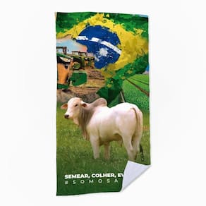 Toalha De Praia - Semear Colher E Evoluir Boi