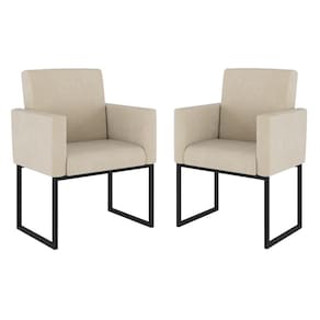Kit 2 Poltronas Decorativas Nina em Suede com Base em Metal Preto