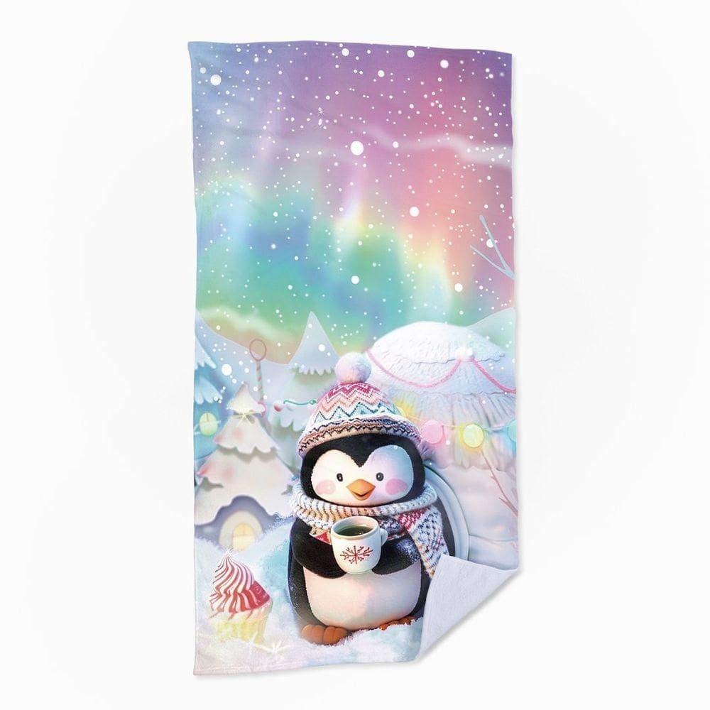 Toalha De Praia - Pinguim De Natal