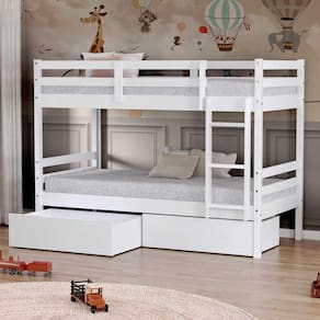 Beliche Solteiro Dreams Com 02 Gavetas Madeira Maciça Branco Megamobilia