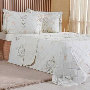 Kit Colcha Queen 200 Fios Estampada New 100% Algodão 240x260cm
