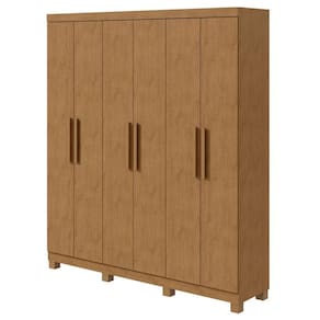 Guarda Roupa Solteiro Jazz 6 Portas Amêndoa Clean com Pés – Lopas
