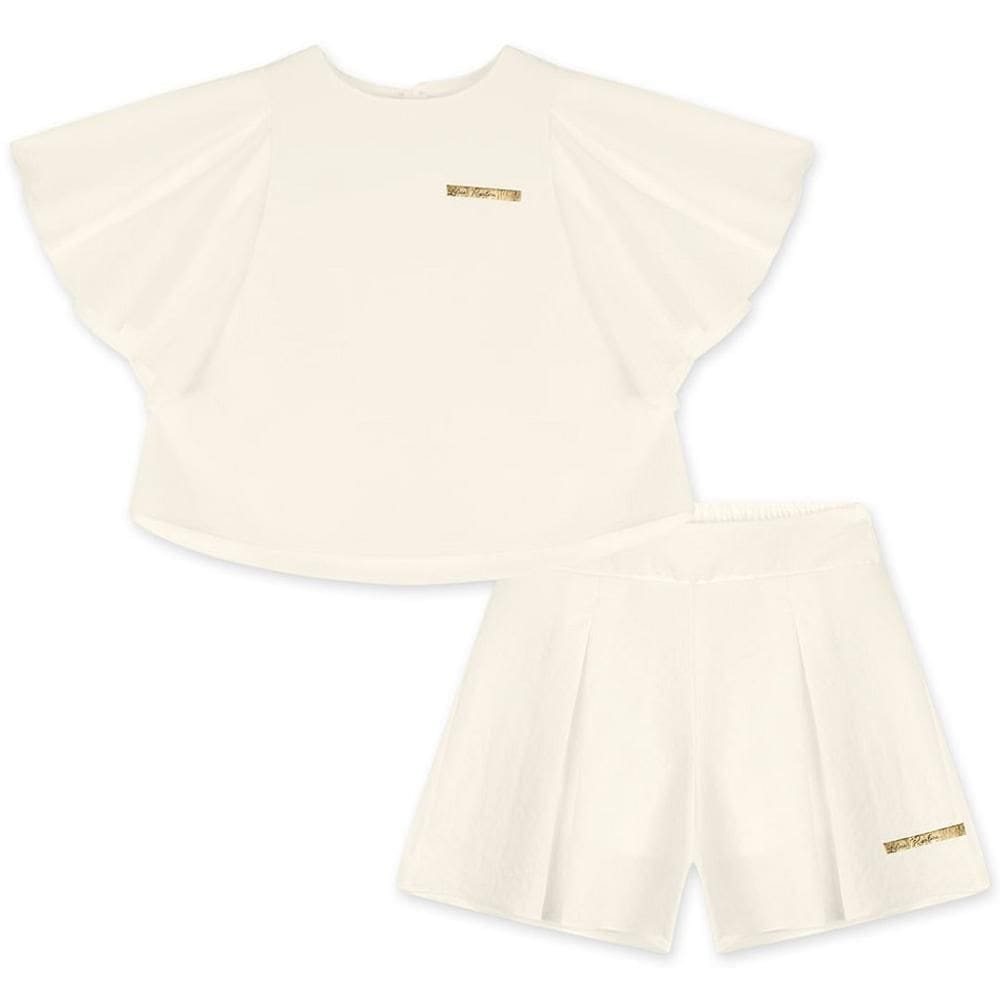Conjunto Curto Lilica Ripilica Blusa e Bermuda Tecido Off