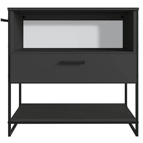 Gabinete para Banheiro 80x37x79cm Preto Grafite Placa e Ponto P1028