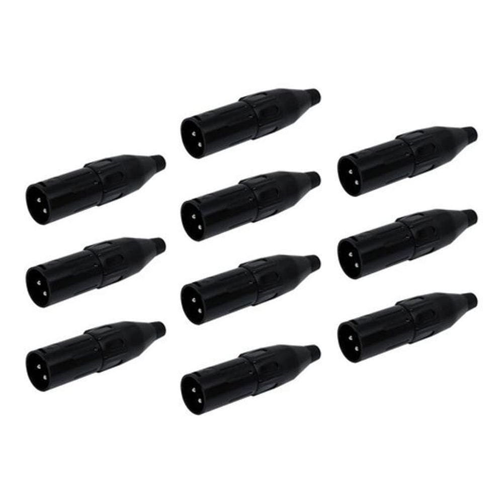 Kit 10 Conector Xlr Canon Macho Preto Csr 1030 Bk Csr