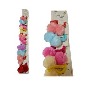 Kit 20 Elásticos Para Cabelo Pompom Colorida Infantil