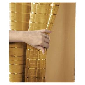 Cortina Blackout Pvc Voil Xadrez 2,80M X 2,50M - Mostarda