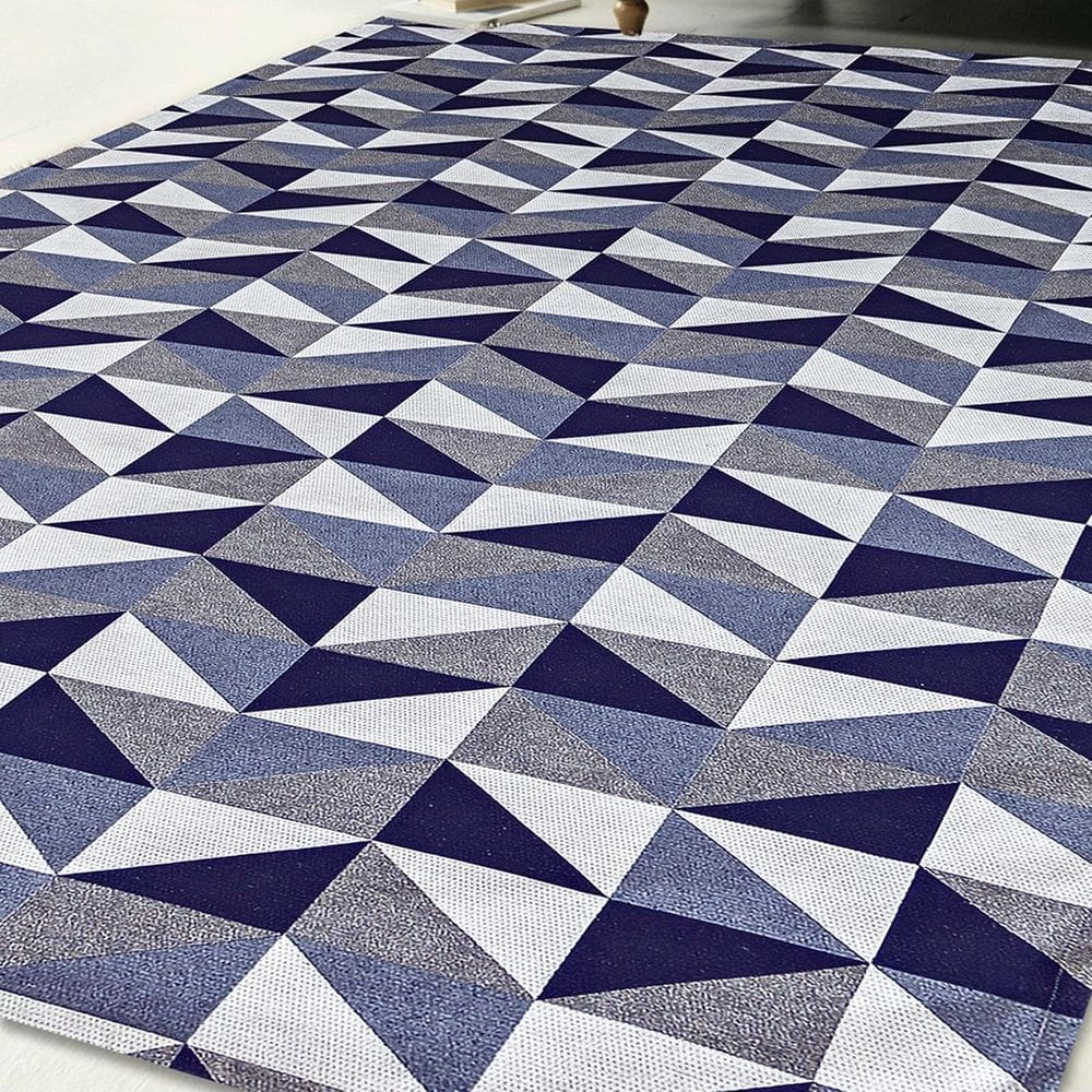 Tapete Jacquard Geométrico 1,35M X 2,00M Latéx Marinho