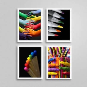 Kit 4 Quadros Fotografias Coloridas 24X18Cm