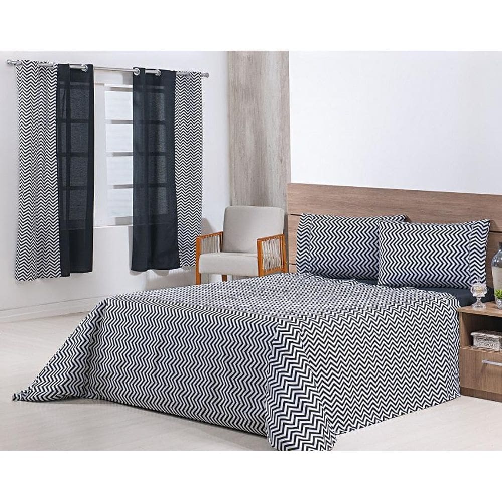Jogo Lençol 4 Peças Cama Viúva 1,88Mx1,28Mx30Cm 100% Algodão