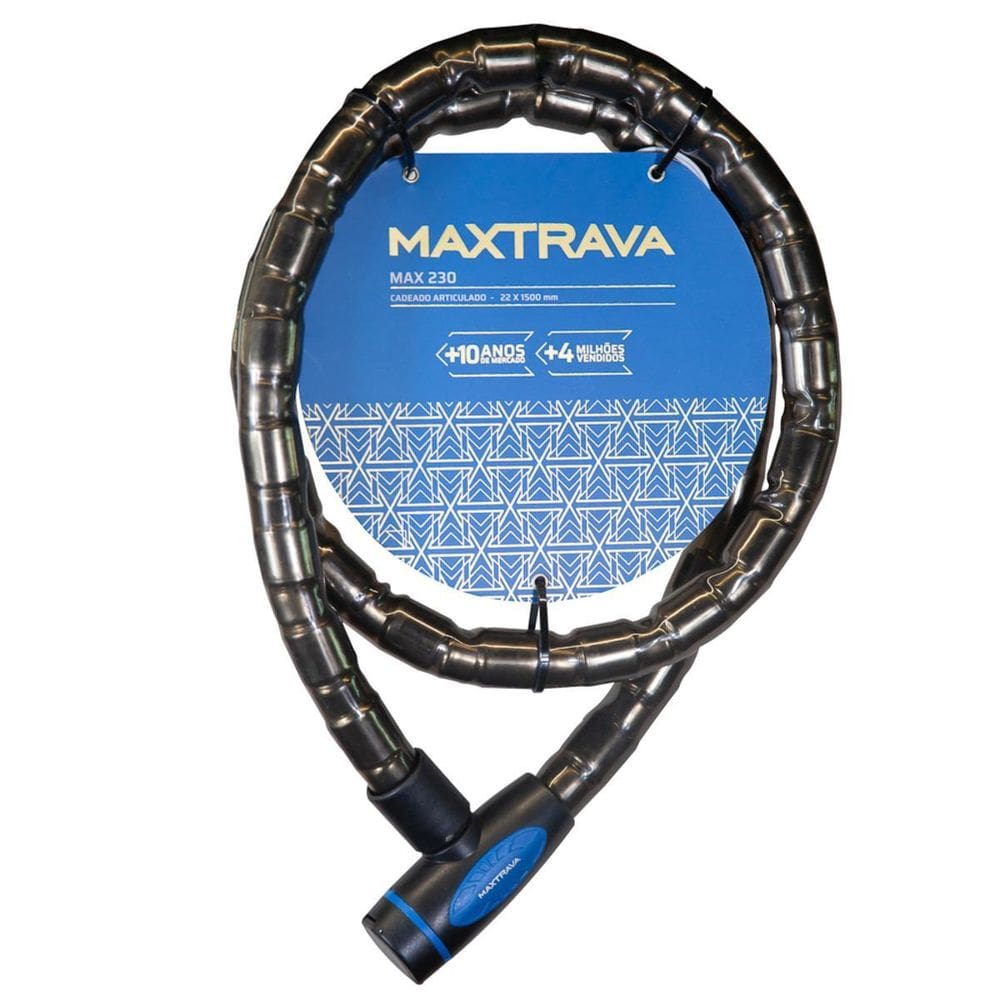 Cadeado Articulado Para Moto 22X1500Mm Fume Max230 Maxtrava
