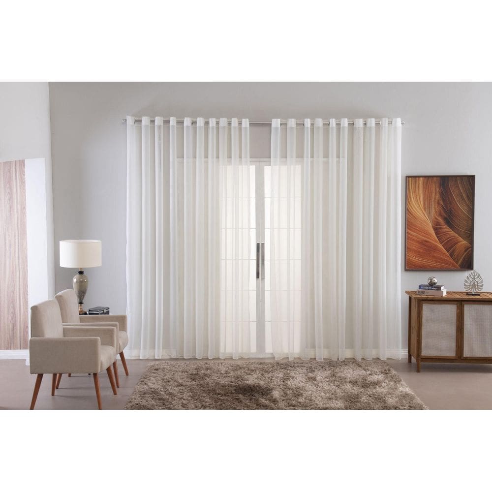 Cortina Voal Liso Delicate Quarto Sala Transparente 300X220
