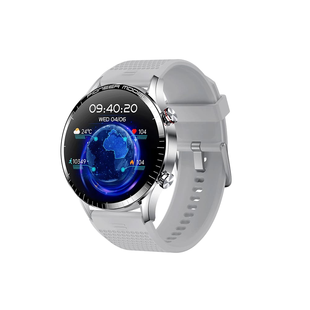 Smartwatch Prata, Tela AMOLED de 1.3", iOS e Android - Embalagem Aberta