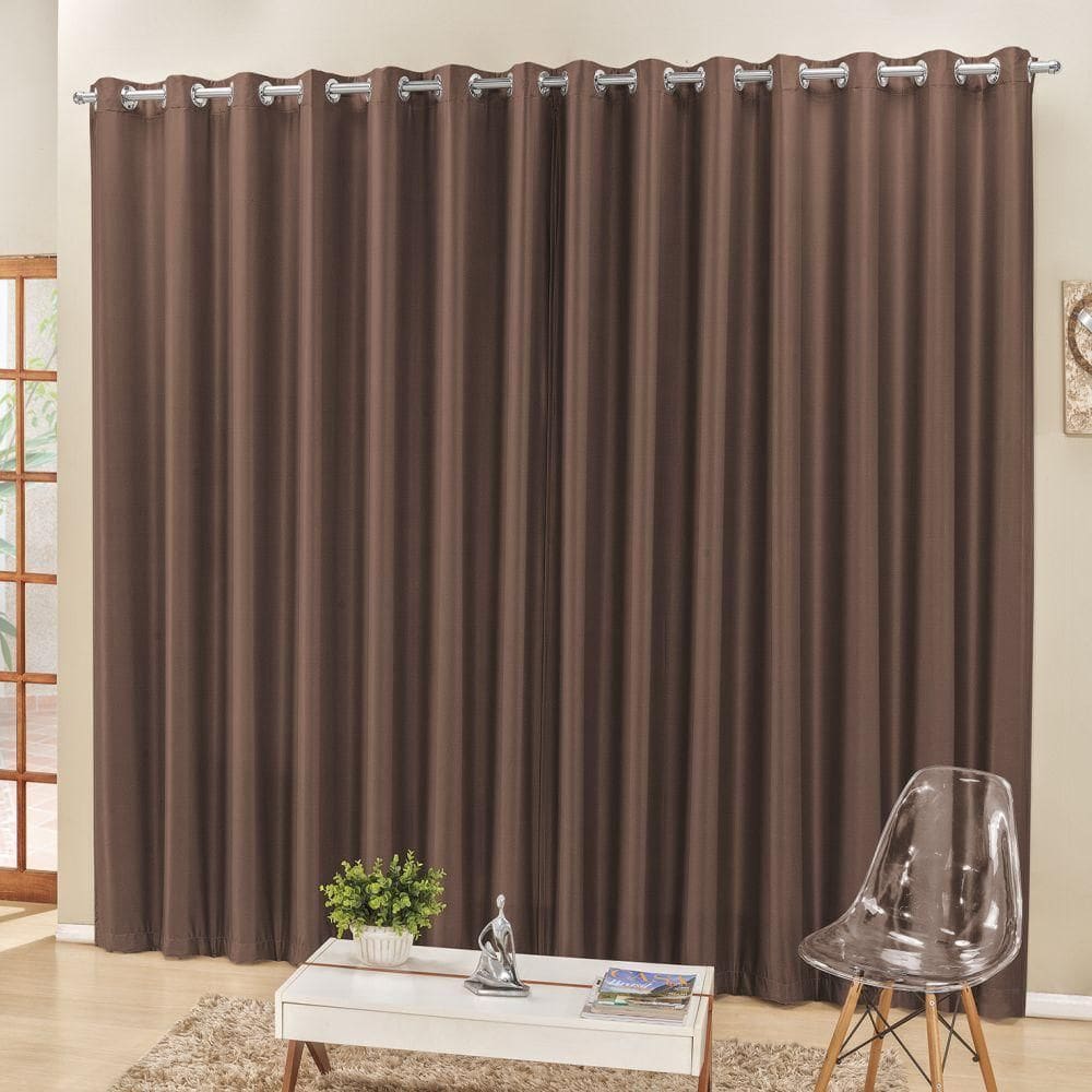 Cortina 3 Mts Quarto Escritório Semiblackout Varão Tabaco